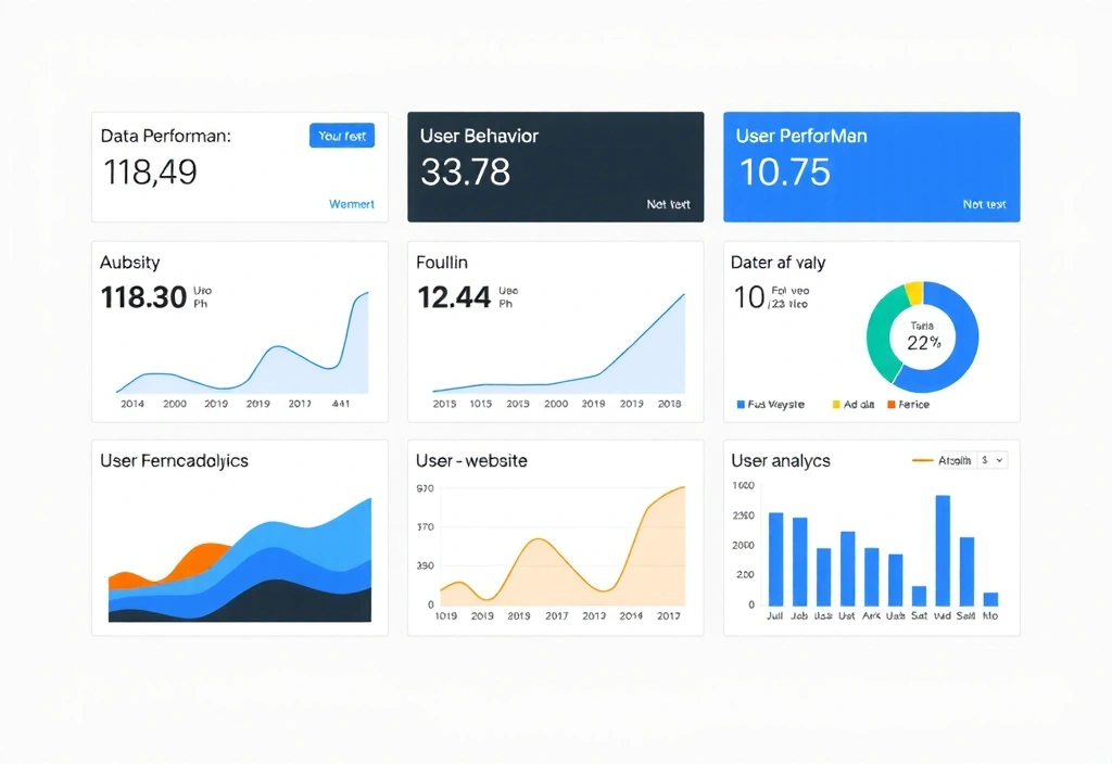 Data analytics dashboard with graphs and charts